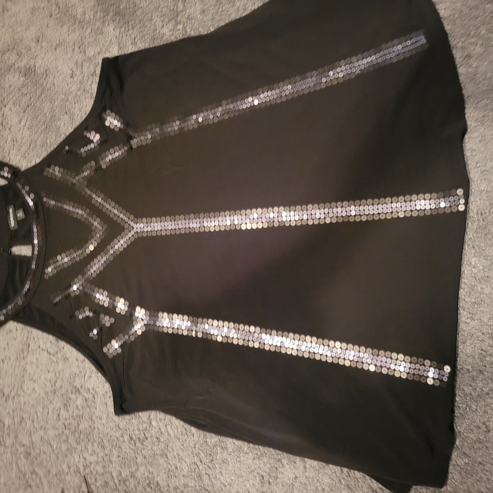 Torrid Black Top with Silver Accents